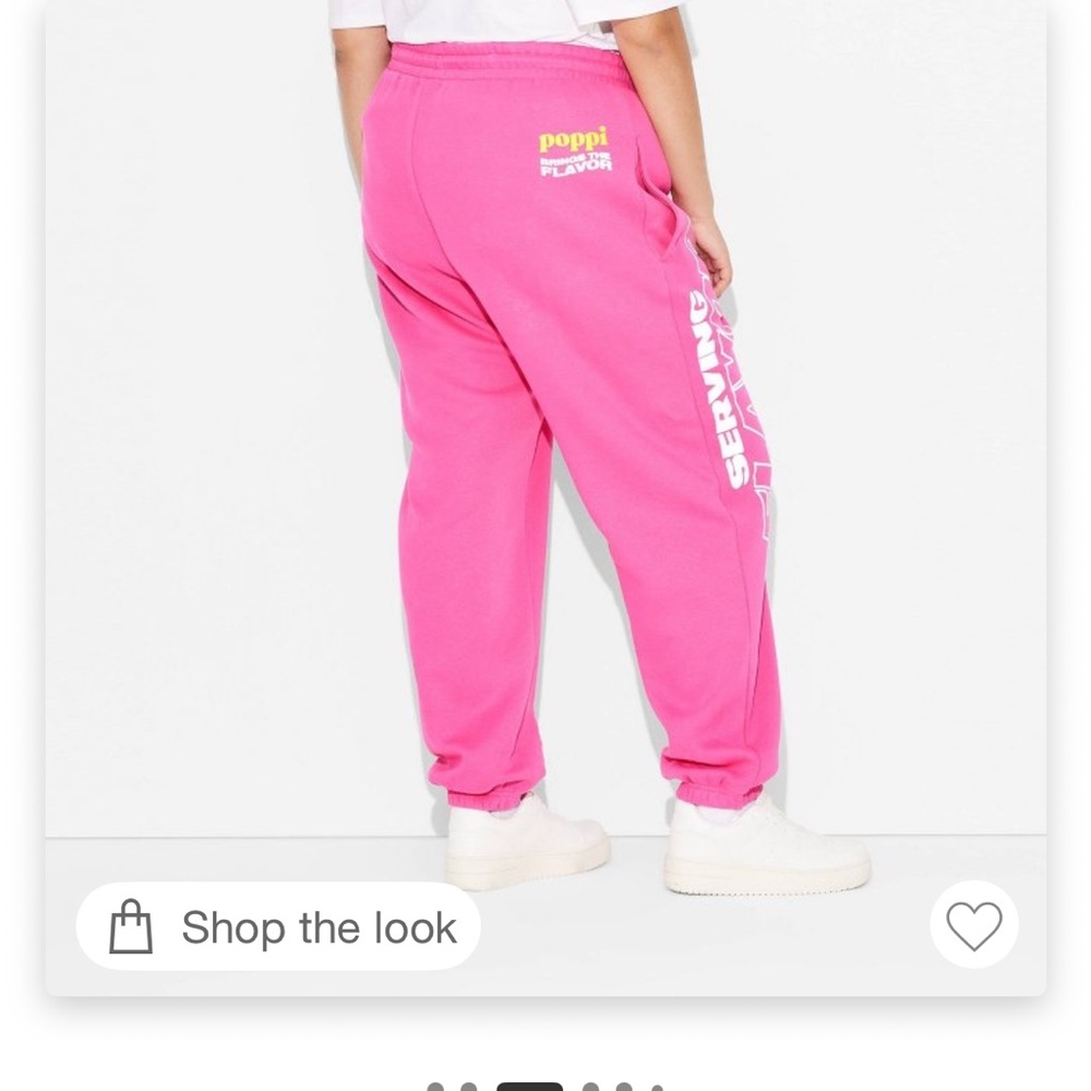 Pink poppie sweatpants with Smiley Face Graphic - Picture 4 of 4